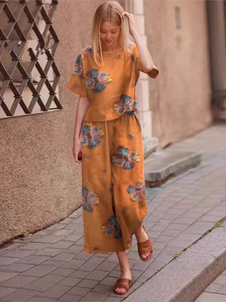 Linen Pant Wide - 2025 İlkbahar Yaz Yeni Artı Boyutu