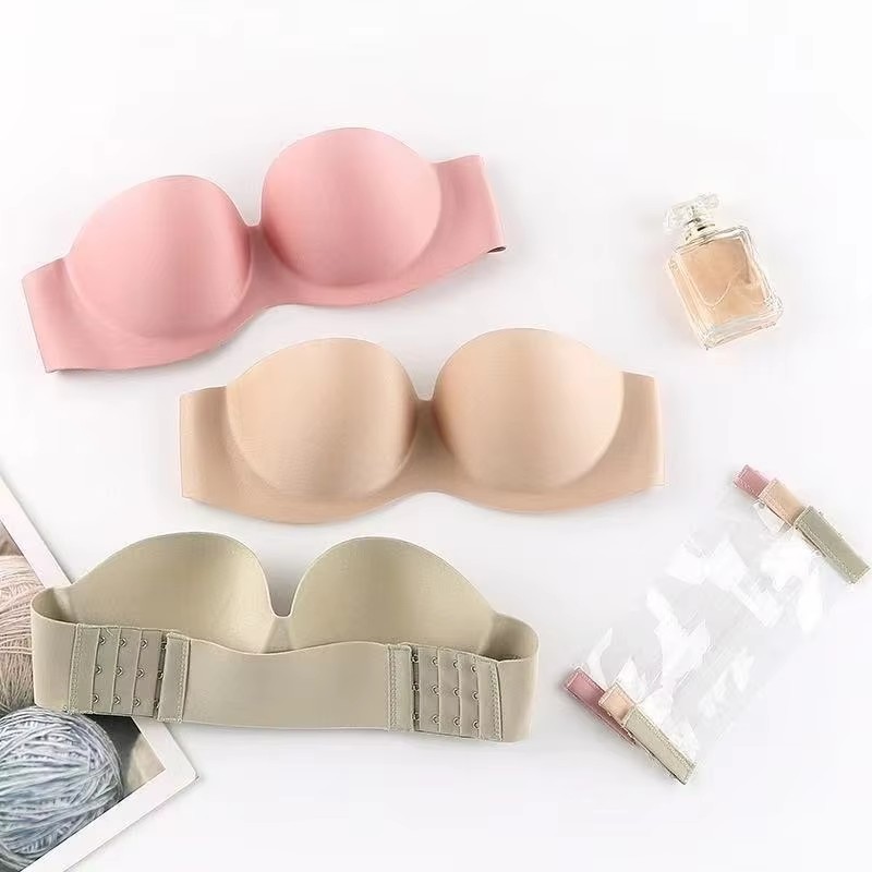 Bralette Triangle Set - Kadın Seksi Straplez Push-Up Yastıklı Sütyen