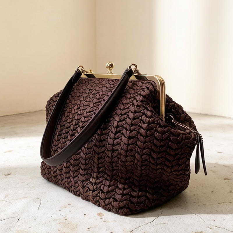 El yapımı Kisslock Çerçeveli O - Crochet Bag Raffia incelemesi ve fiyatı