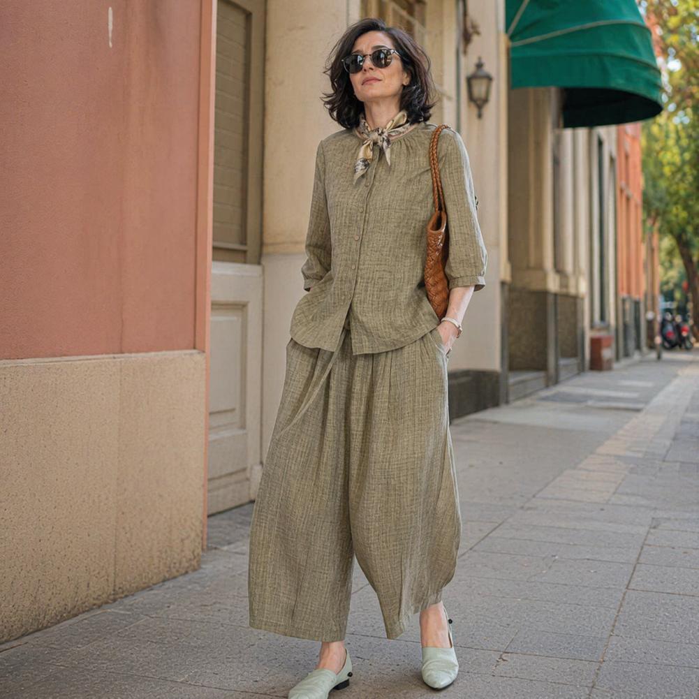 2026 Büyük Beden Günlük Takım  - Linen Pant Wide incelemesi ve fiyatı