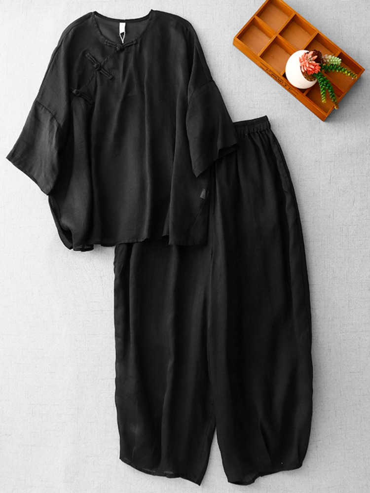 Yeni Çin Zen Tarzı Kadın Pamuk - Linen Pant Wide incelemesi ve fiyatı