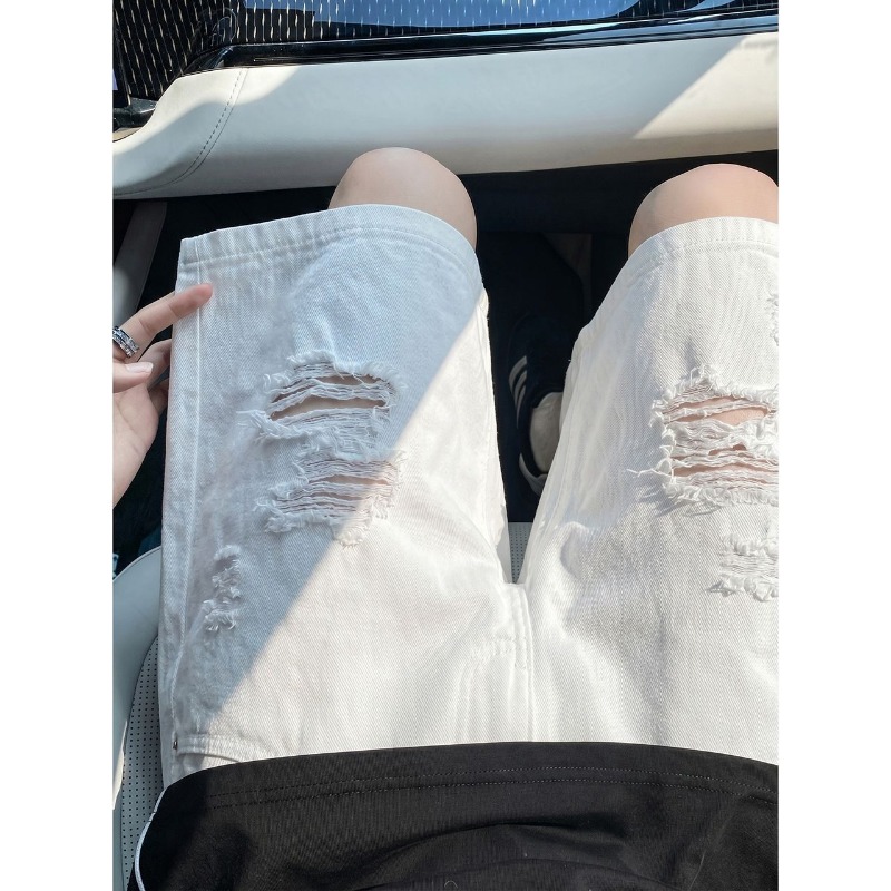 Erkek Elastik İpli Beli Yırtık - Shorts Denim Frayed incelemesi ve fiyatı